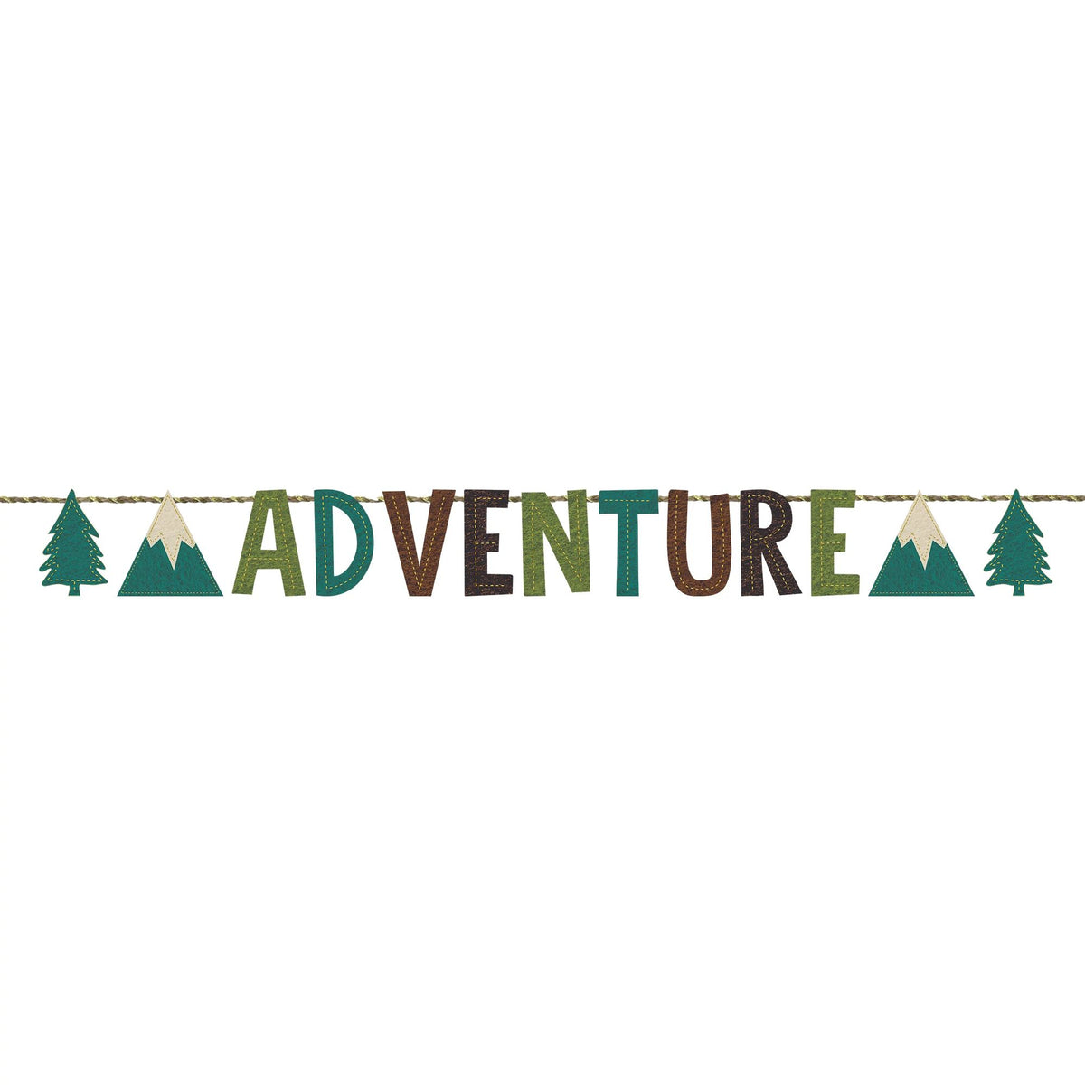 Wilderness Adventure Felt Hanging Garland Banner, Green, 66-inch - Case of 48