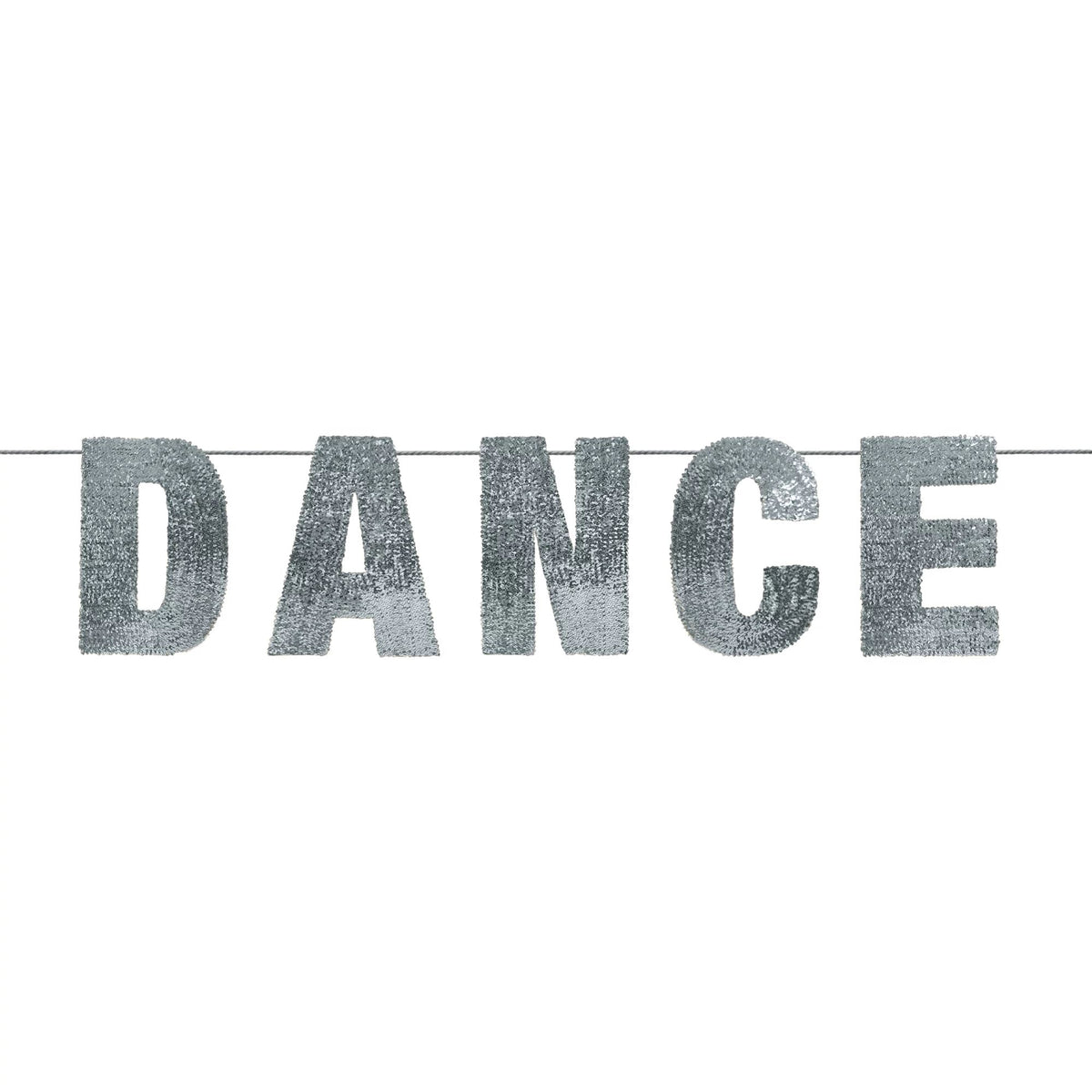 Silver Sequin Dance Garland Banner, 5-inch - Pack of 3