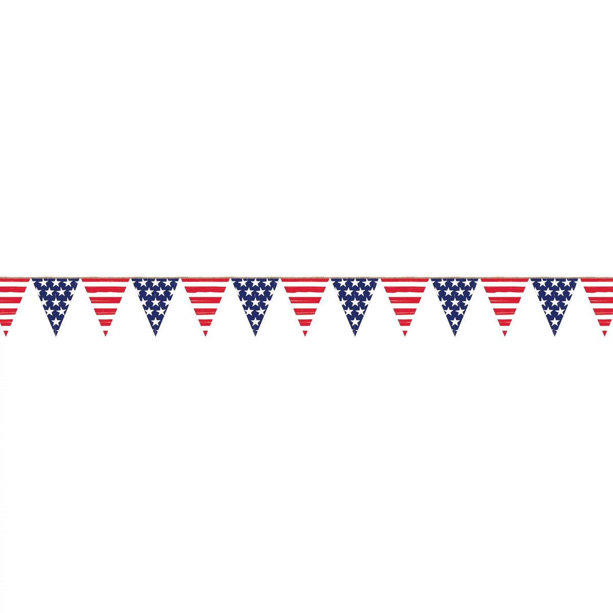 Stars and Stripes Patriotic Pennant Banner - Pack of 12