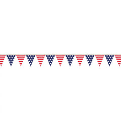 Stars and Stripes Patriotic Pennant Banner - Pack of 12