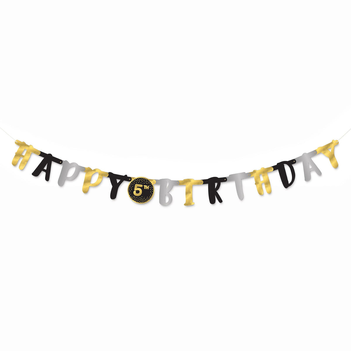 Add an Age Confetti Wishes Happy Birthday Banner - Pack of 3