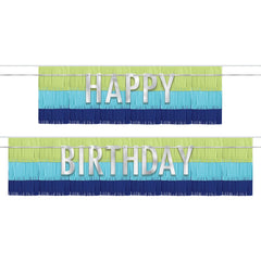 Modern Fringe Happy Birthday Banner - Case of 36