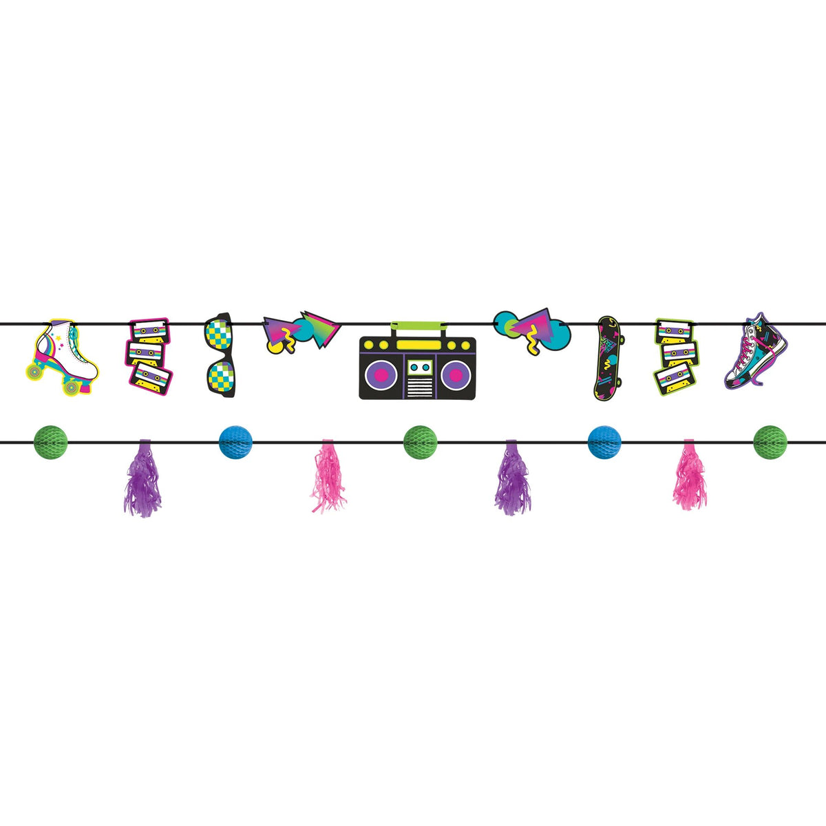 Retro 80s/90s Party Banner Set - 2 Piece - Case of 48