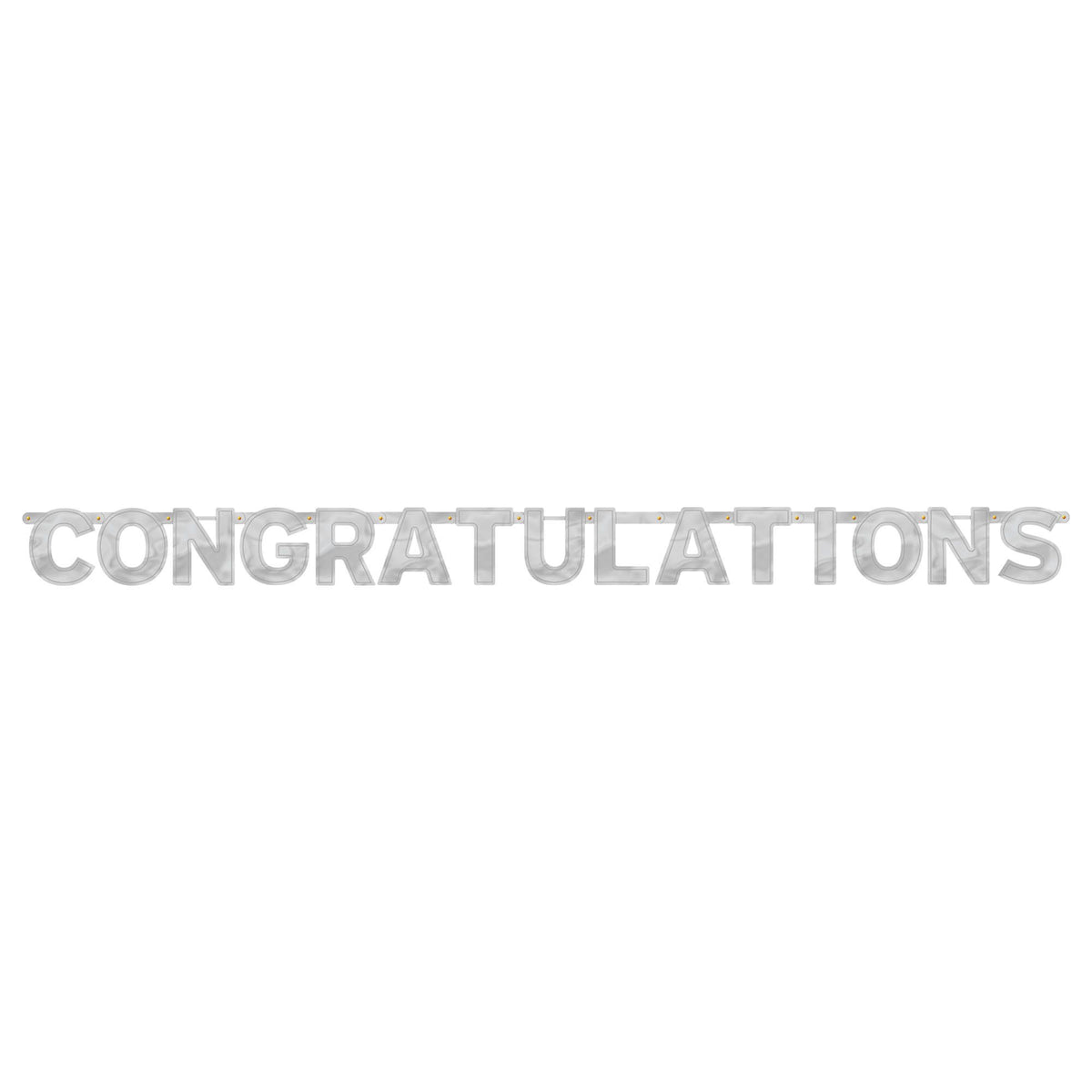 Silver Congratulations Garland Banner, 6.7-foot - Case of 72