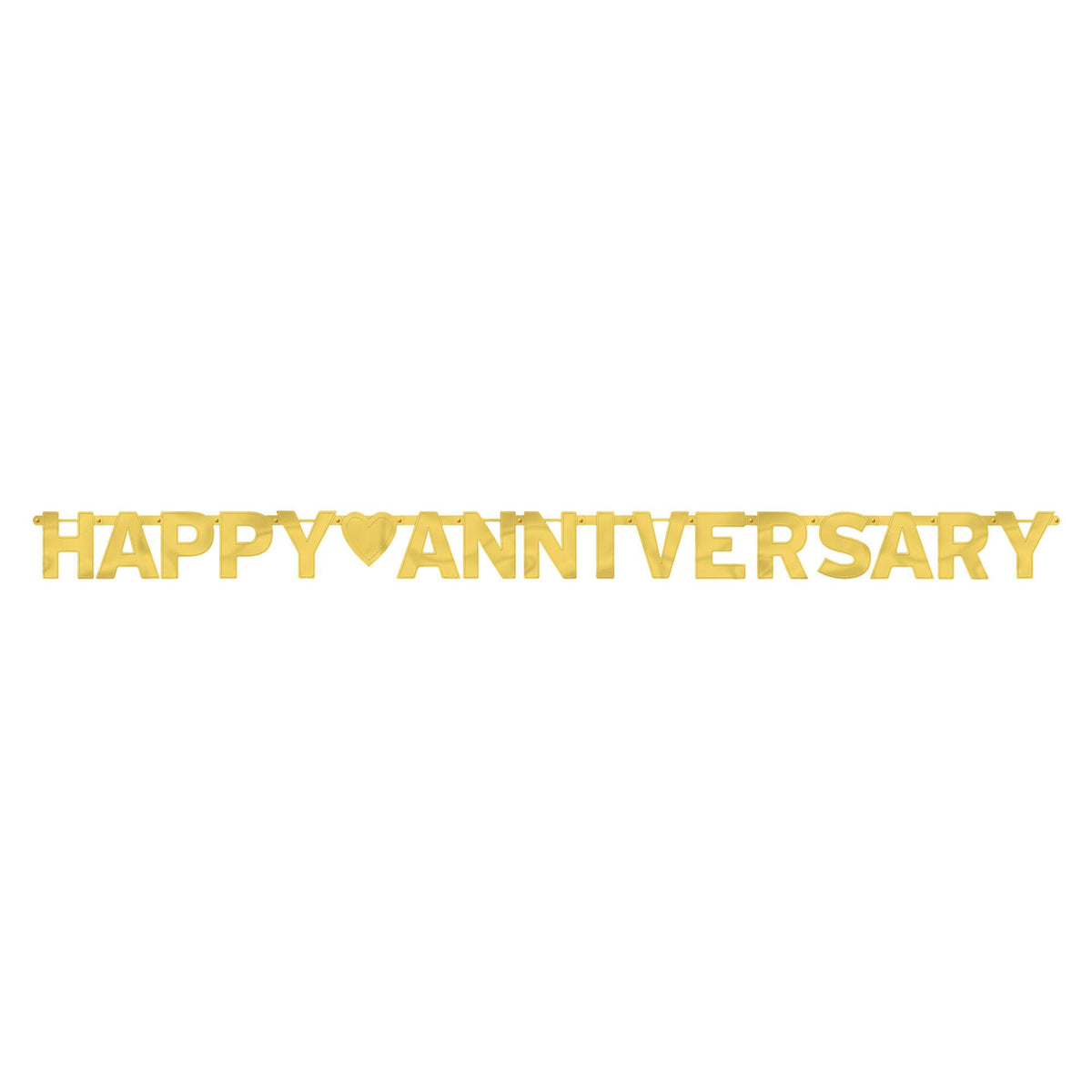 Happy Anniversary Garland Banner, Gold, 7.7-foot - Pack of 12
