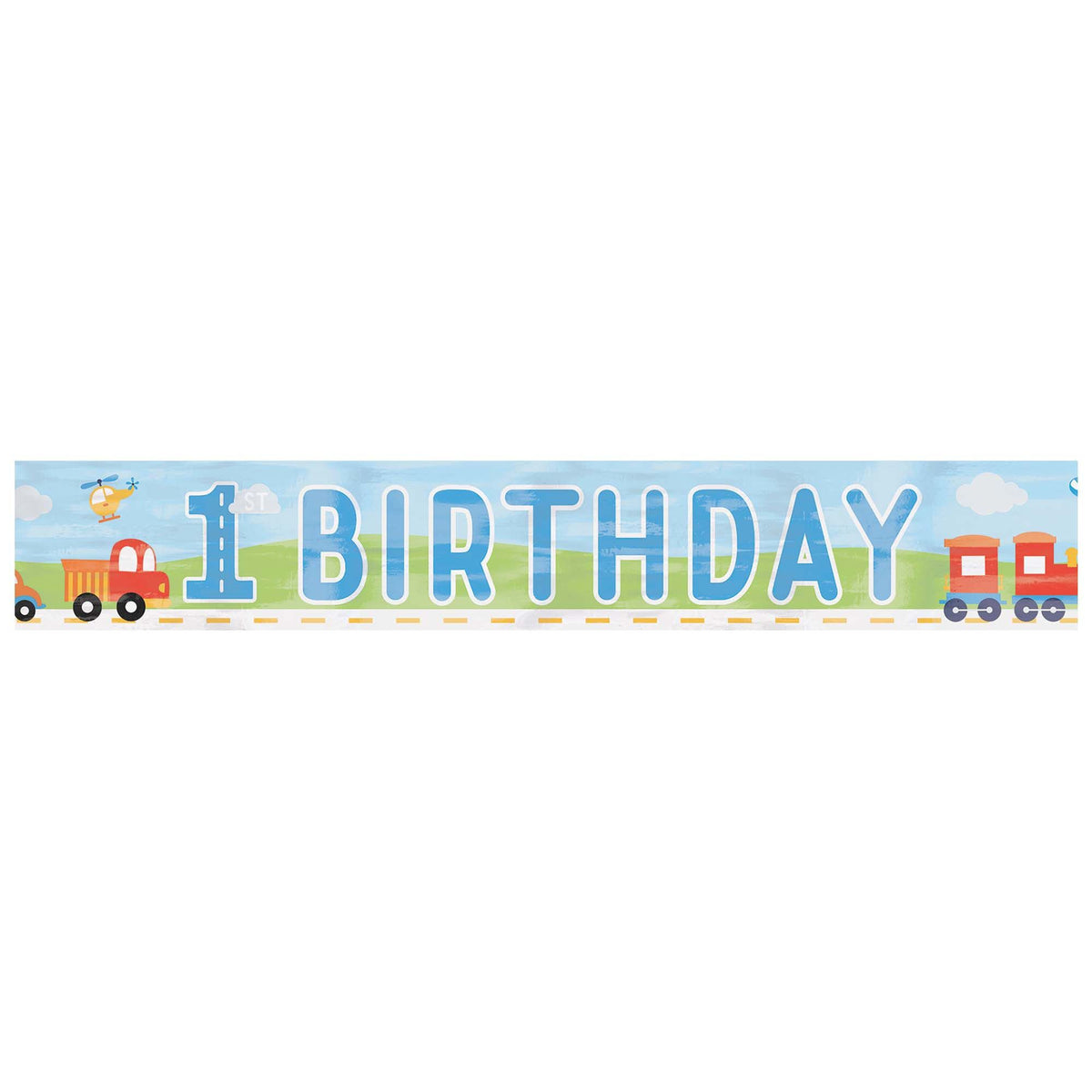 On the Road 1st Birthday Celebration Banner - Pack of 3