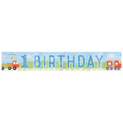 On the Road 1st Birthday Celebration Banner - Pack of 12