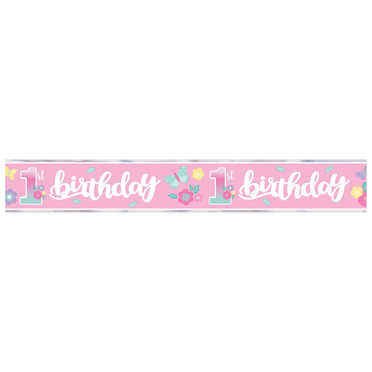 Butterfly Garden 1st Birthday Banner - Pack of 12