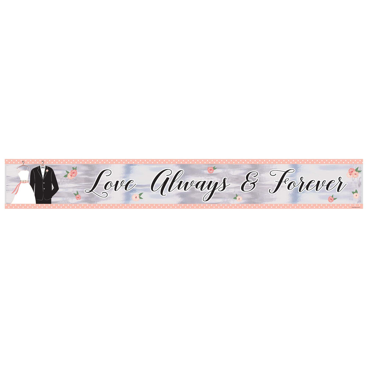 Elegant Wedding Attire Banner - Love Always & Forever - Pack of 3