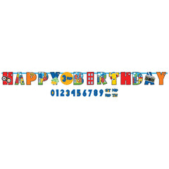 Party Town Happy Birthday Banner, Customizable, Multi-Colored, 126-inch - Case of 48