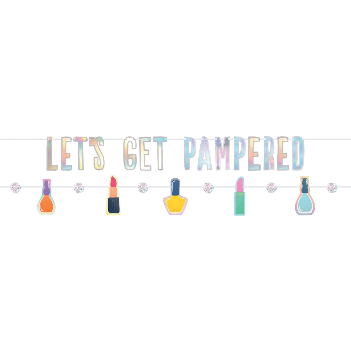 Spa Party 'Let's Get Pampered' Letter Banner Set - Case of 48