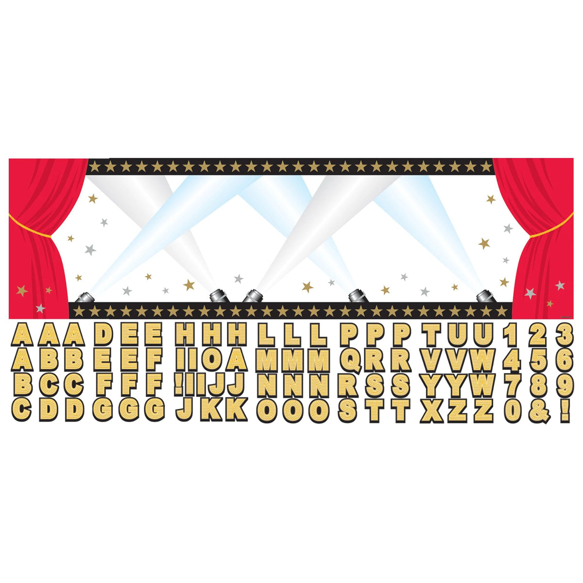 Giant Hollywood Personalized Banner Kit - Pack of 12