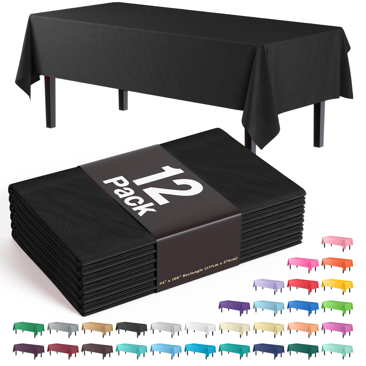 Black Table Cover | 12 Pack