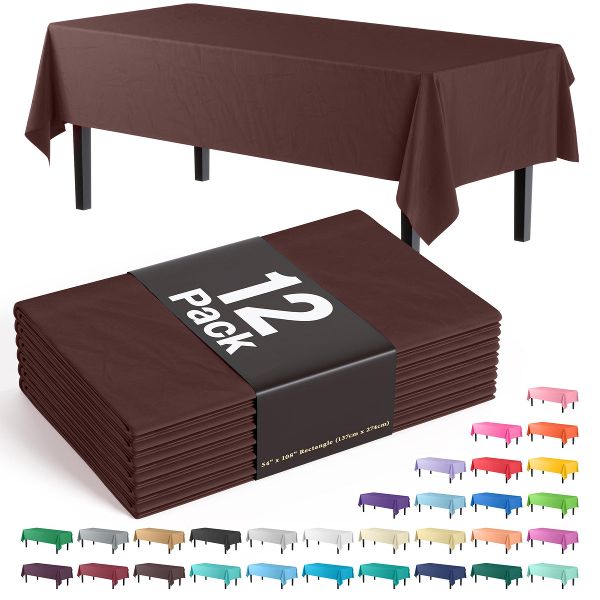 Brown Table Cover | 12 Pack