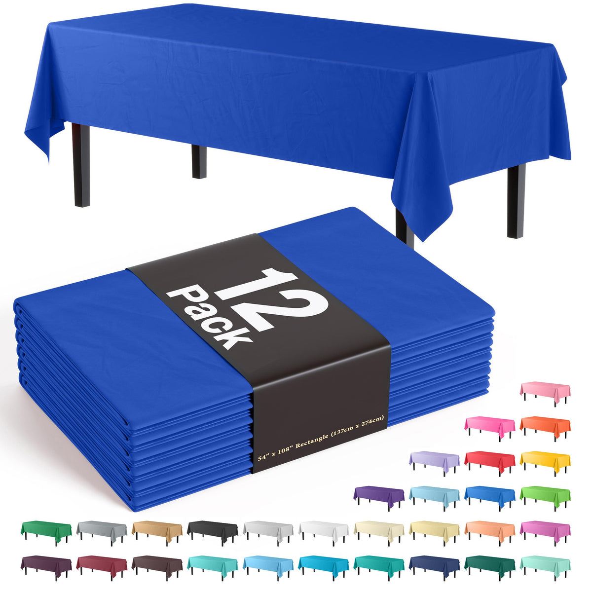 Premium Dark Blue Table Cover | 12 Pack