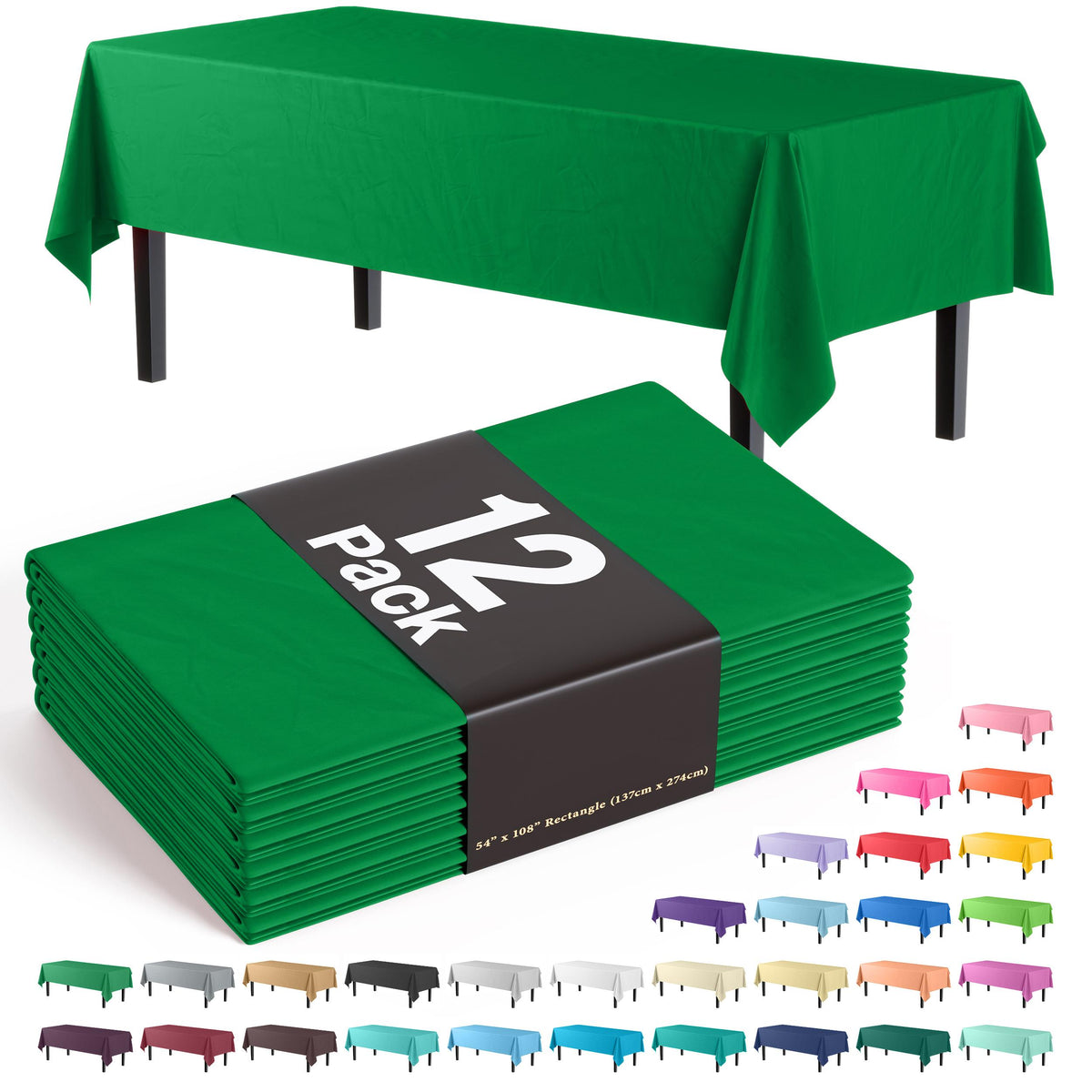 Emerald Green Table Cover | 12 Pack