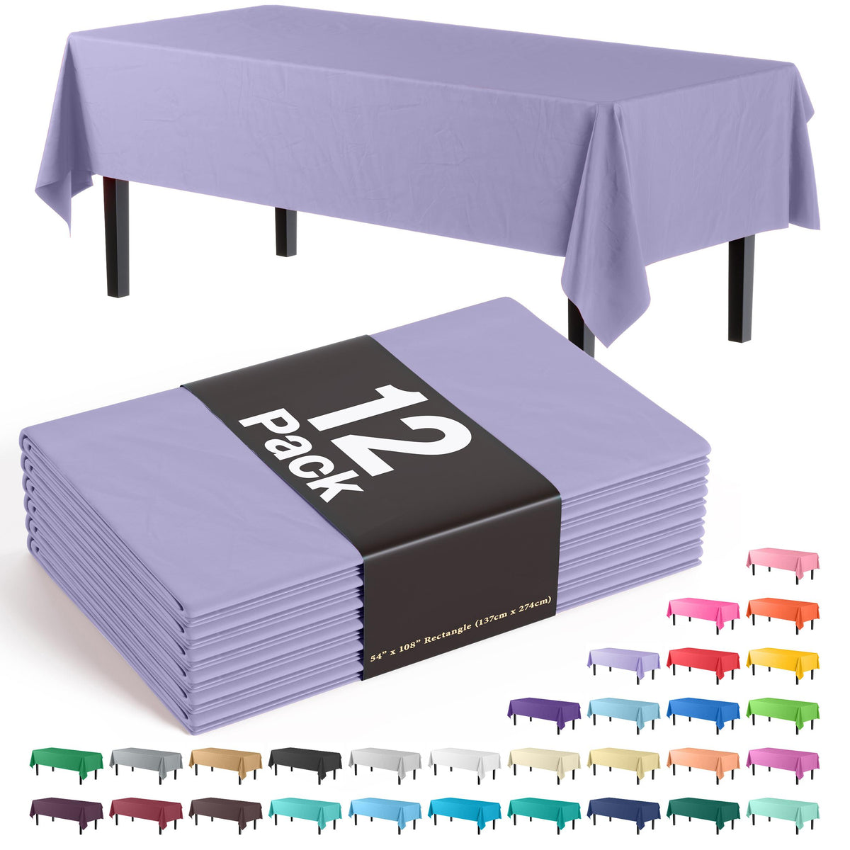 Premium Lavender Table Cover | 12 Pack