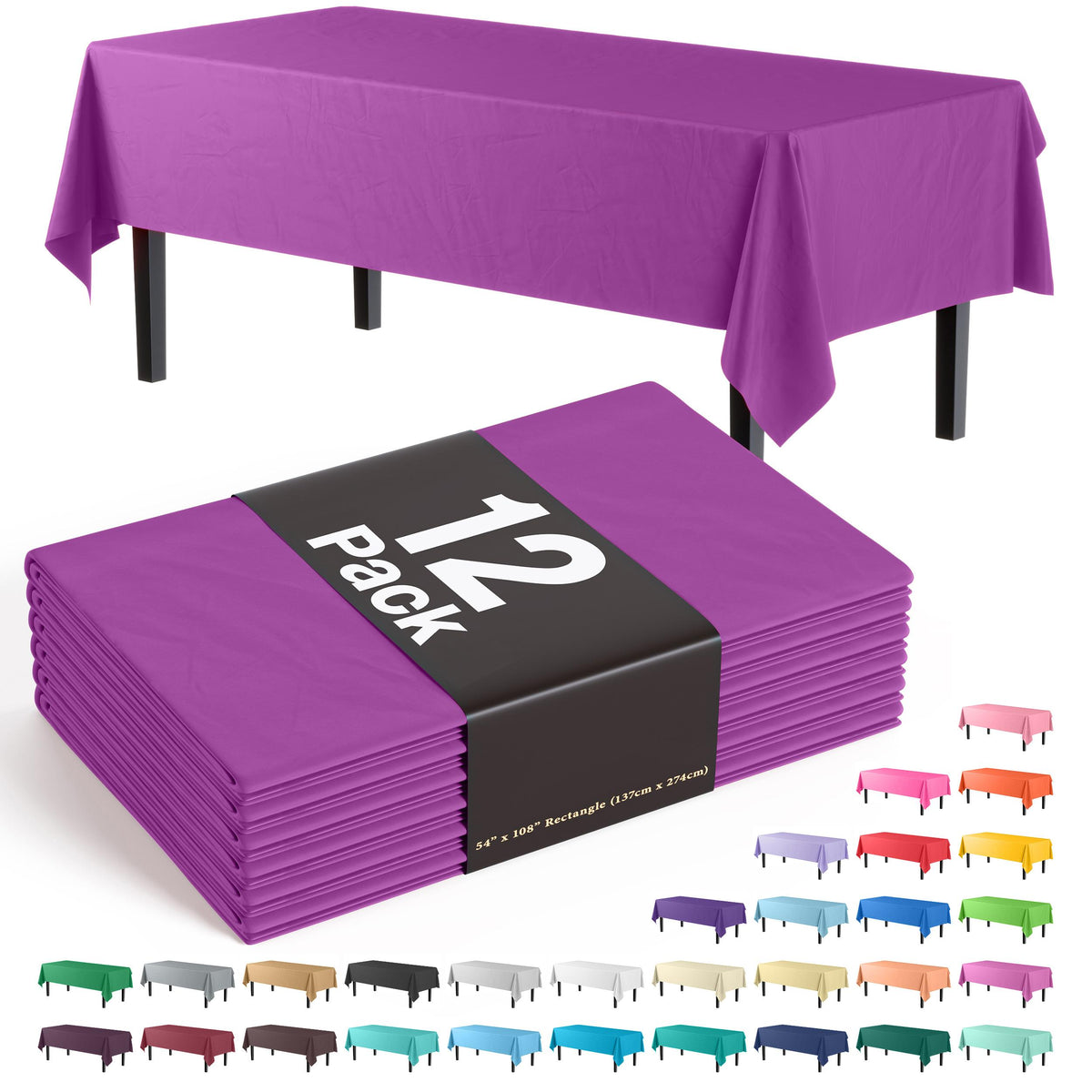 Magenta Table Cover | 12 Pack