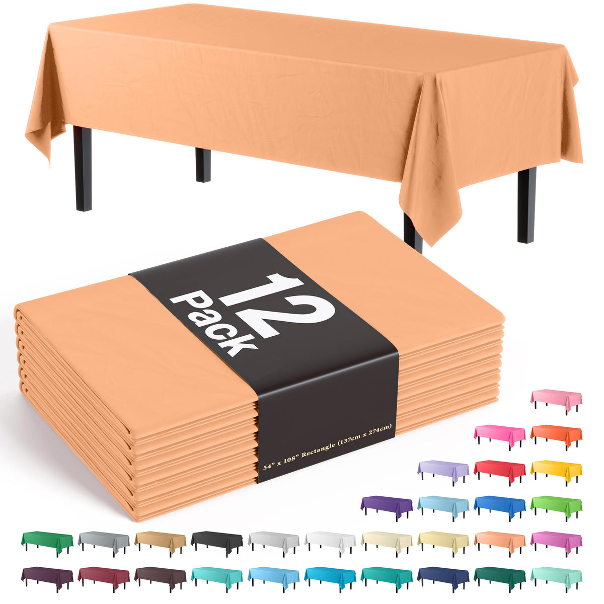 Peach Table Cover | 12 Pack