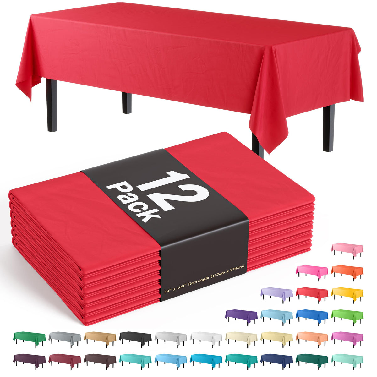 Red Table Cover | 12 Pack