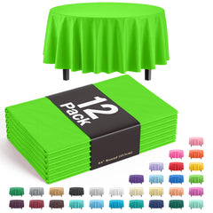 Premium Round Lime Green Table Cover | 12 Pack