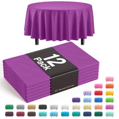 Premium Round Magenta Table Cover | 12 Pack