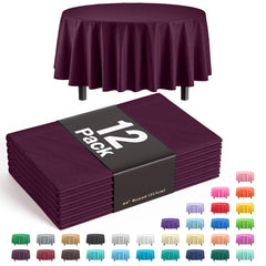 Round Plum Table Cover | 12 Pack