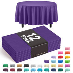 Premium Round Purple Table Cover | 12 Pack