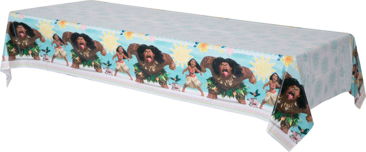 Disney Moana Plastic Table Cover, Blue, 54x96-inch - Pack of 12