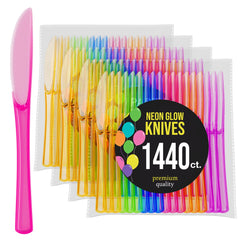 Heavy Duty Neon Plastic Knives | 1440 Count