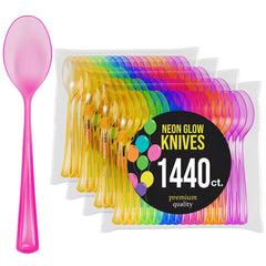 Heavy Duty Neon Plastic Spoons | 1440 Count