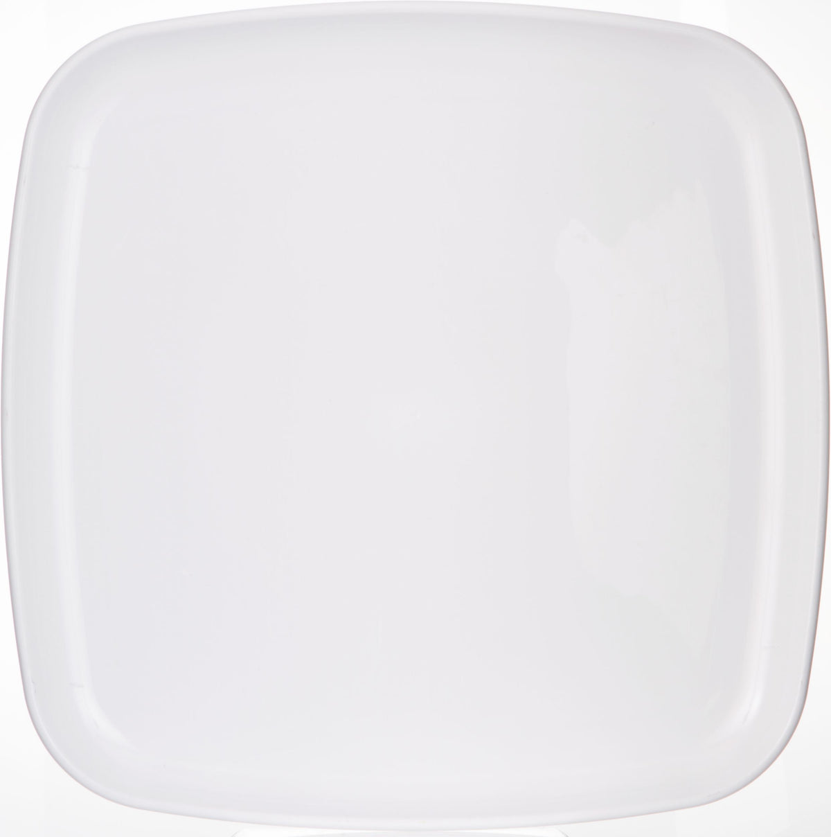 Square Plastic Reusable Serving Platter, White, 14-in - Pack of 3