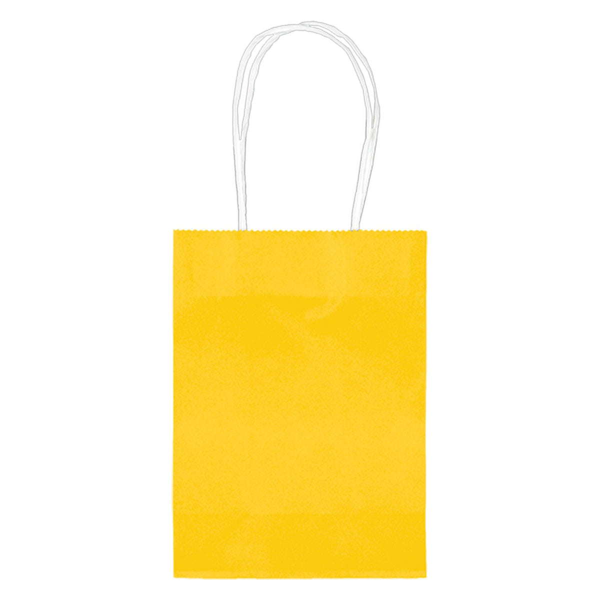 Bright Yellow Kraft Gift Bag, 5-inch, with Handles - Case of 96