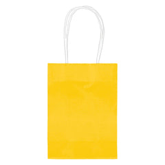 Bright Yellow Kraft Gift Bag, 5-inch, with Handles - Pack of 6