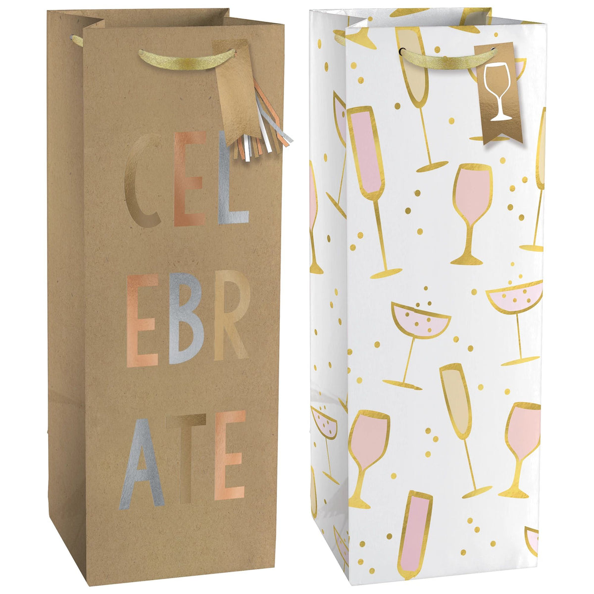 Celebrate Wine Bottle Gift Bag, 2-ct - Pack of 9