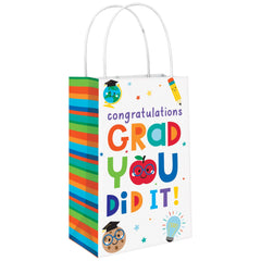 Congrats Grad Fun Kraft Gift Bag, 8-ct - Pack of 6