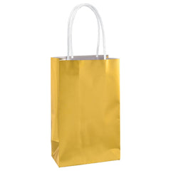 Paper Gift Bag, Gold, 8-in, for Birthday/Wedding/Anniversary - Case of 120