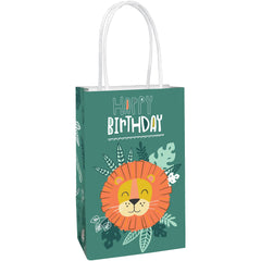Get Wild Lion Paper Kraft Gift Bags, Orange/Yellow, 12-inch, 8-ct - Case of 48