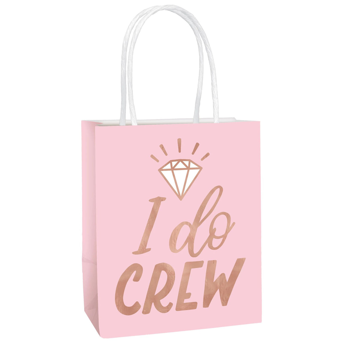 I Do Crew Kraft Gift Bags, Pink/Rose Gold, 11-inch, 6-ct - Pack of 2