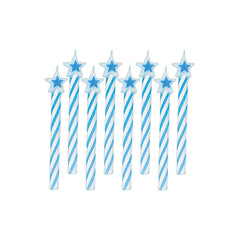 Blue Spiral Birthday Candles with Star Toppers, 8-ct - Pack of 4