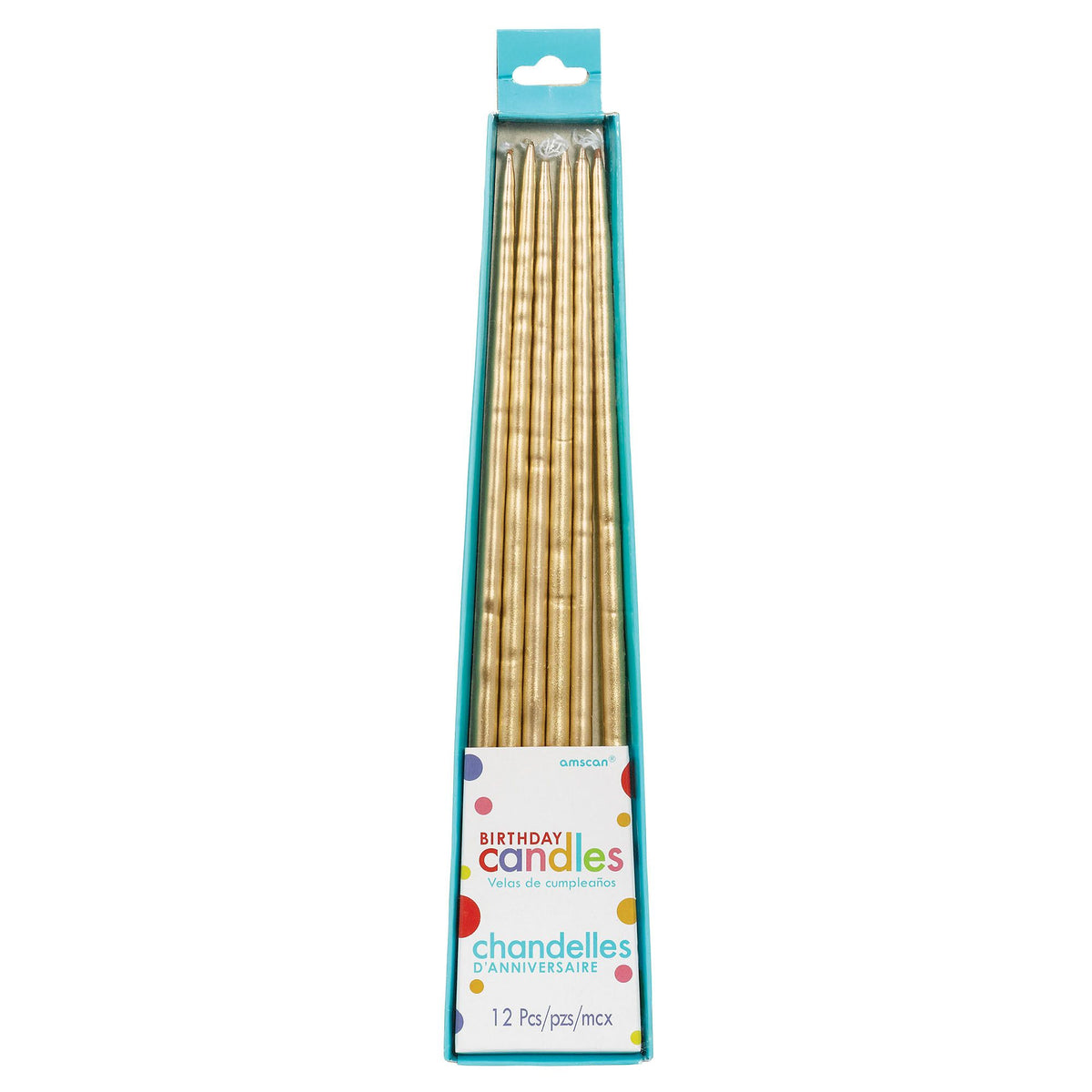Metallic Wax Candles, Assorted, 10-inch, 12-ct - Pack of 12