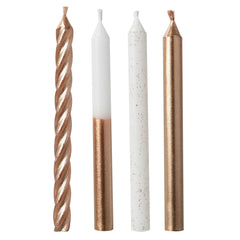 Metallic Wax Candles, Rose Gold/White, 4.35-inch, 12-ct - Pack of 2