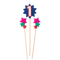 Star Number 1 Toothpick Wax Candle Set, 6-in - Case of 72