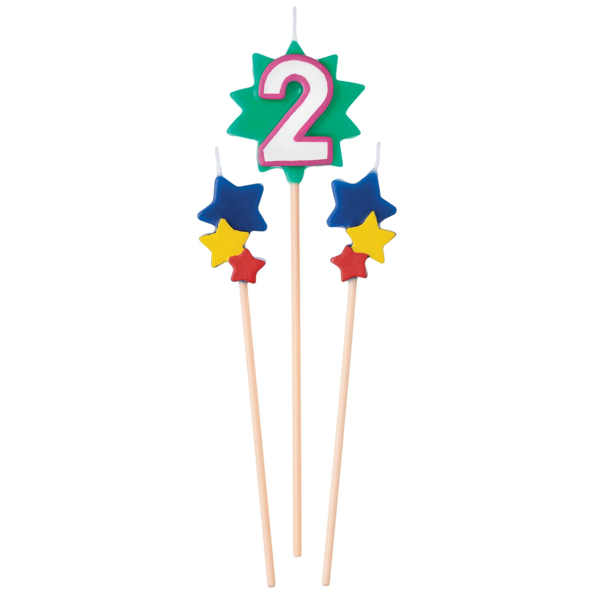 Star Number 2 Toothpick Wax Candle Set, 6-in - Pack of 12