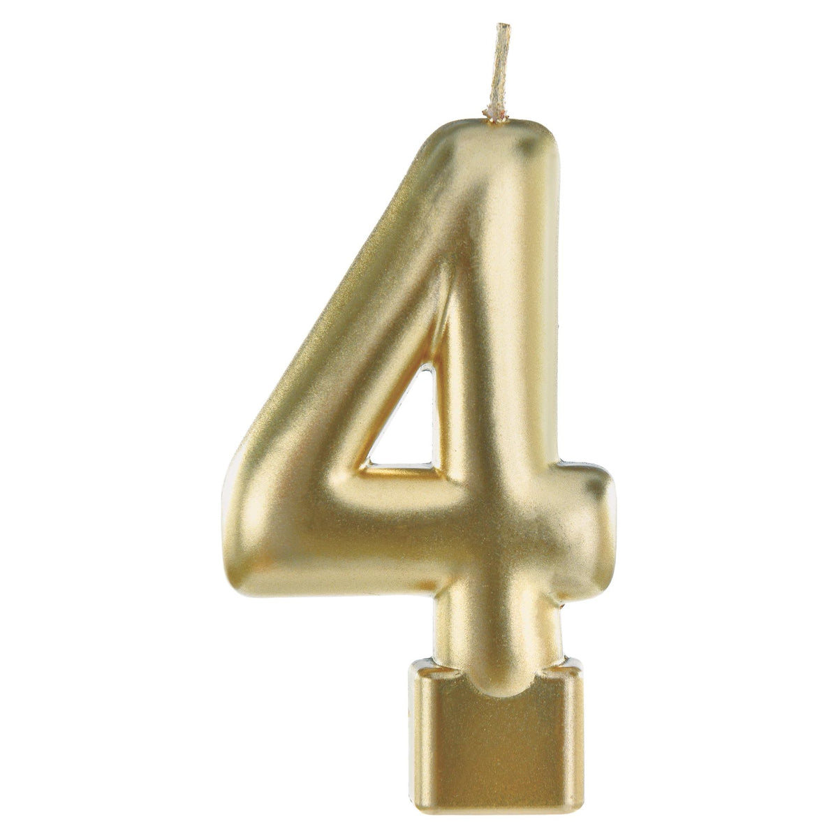 Metallic Gold Number 4 Birthday Candle - Case of 12