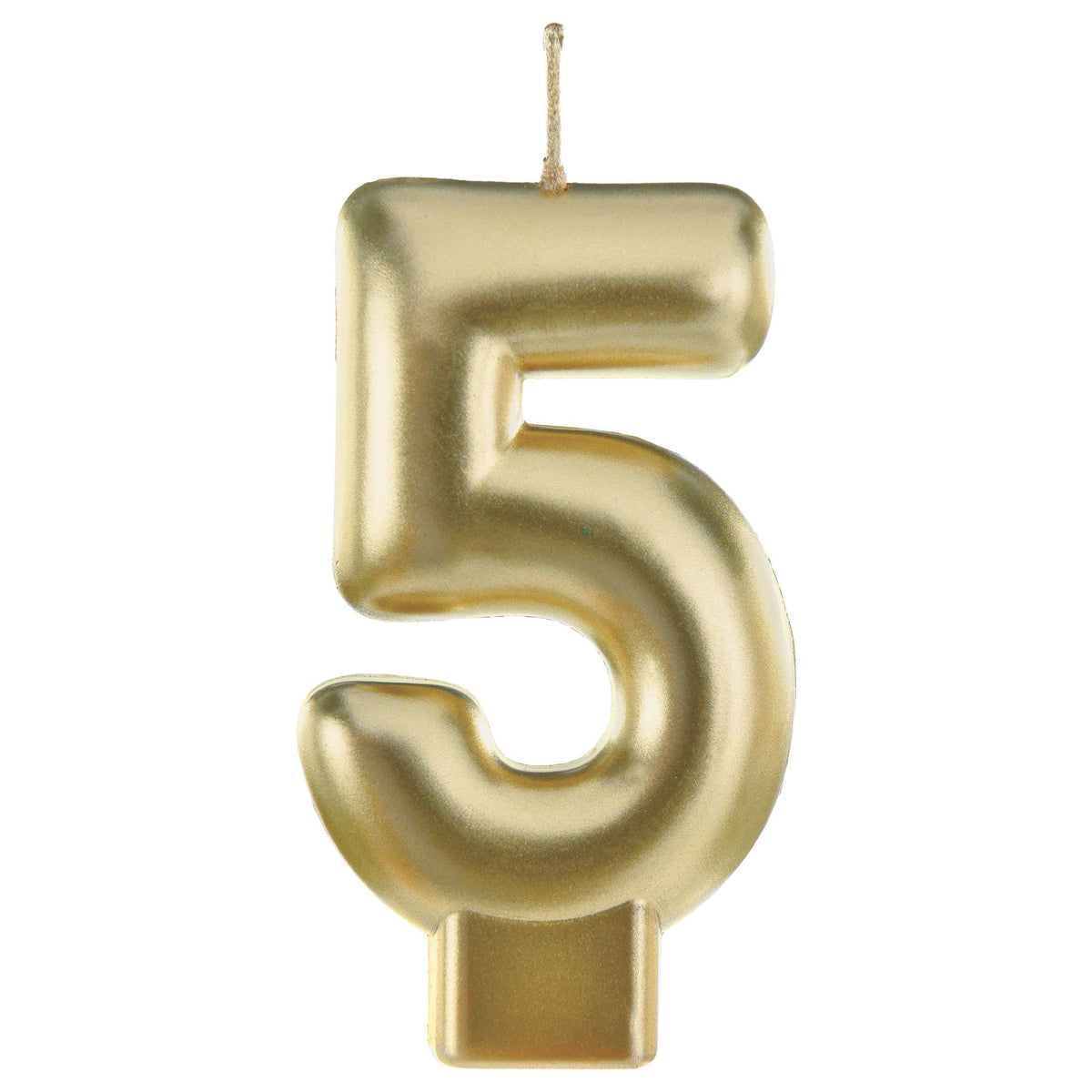 Metallic Gold Number 5 Candle - Case of 12
