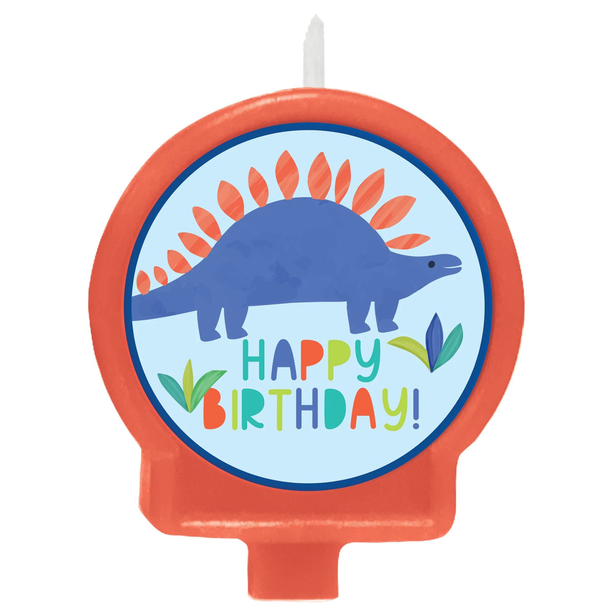 Partysaurus Stegosaurus Molded Birthday Candle - Case of 8