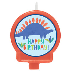 Partysaurus Stegosaurus Molded Birthday Candle - Case of 8