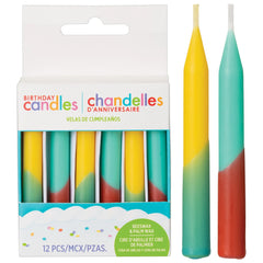 Beeswax & Palm Wax Spiral Birthday Candles, Multicolour, 3.25-inch, 12-ct - Case of 54