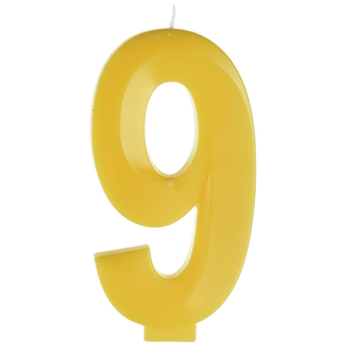 Cheerful Yellow Number 9 Birthday Candle - Case of 72
